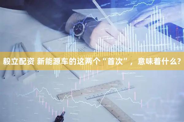 毅立配资 新能源车的这两个“首次”，意味着什么?